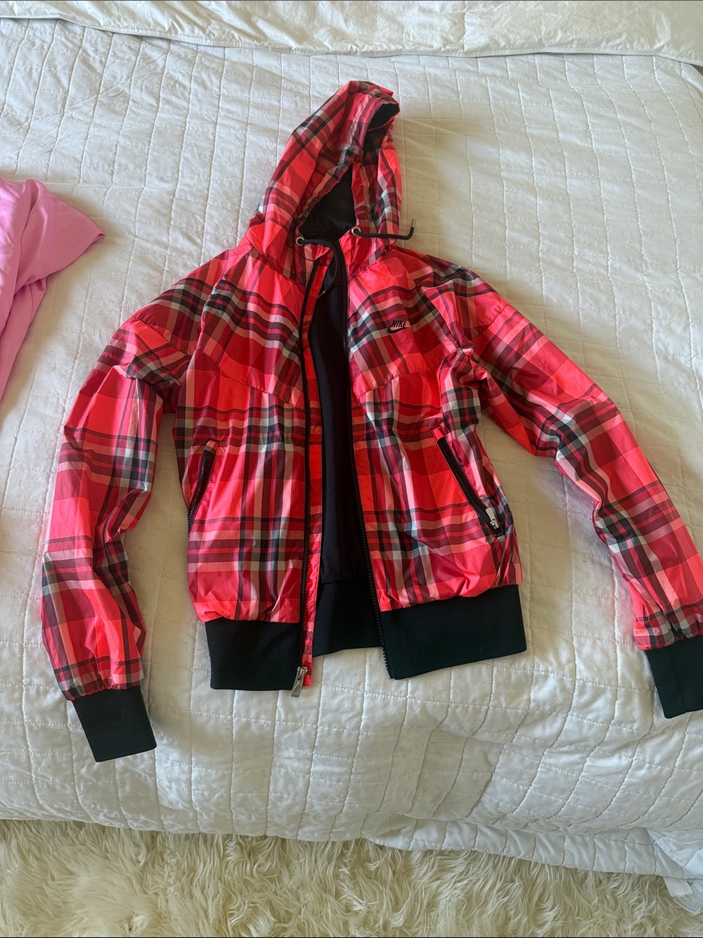 Nike Plaid Hooded windbreaker  Jacket